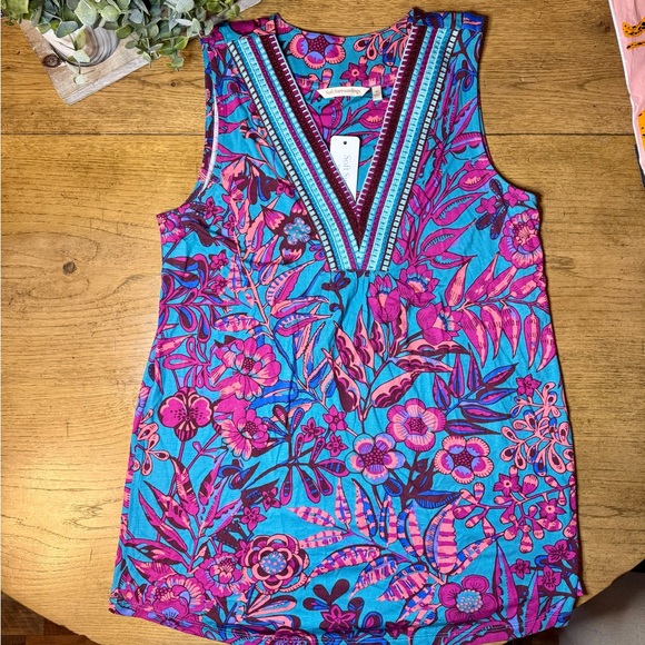 Soft Surroundings Tops - Soft Surroundings Minka Sleeveless Tank Fuchsia & Teal Medium NWT